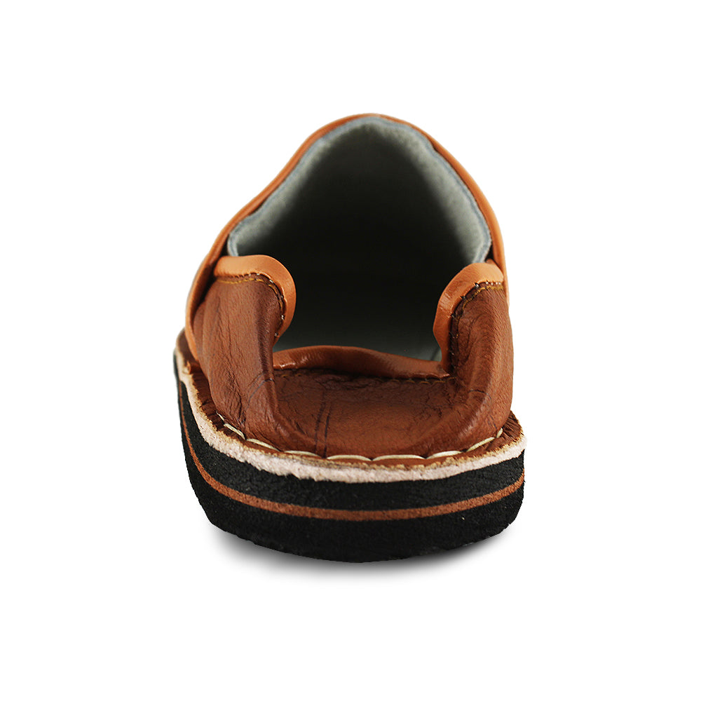 Bourbon Brown Berber Leather Slipper