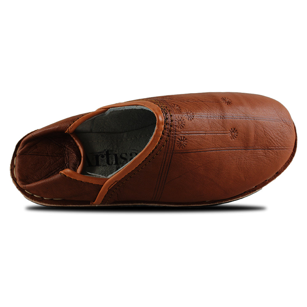 Bourbon Brown Berber Leather Slipper