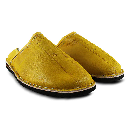 Mustard Yellow Berber Leather Slipper