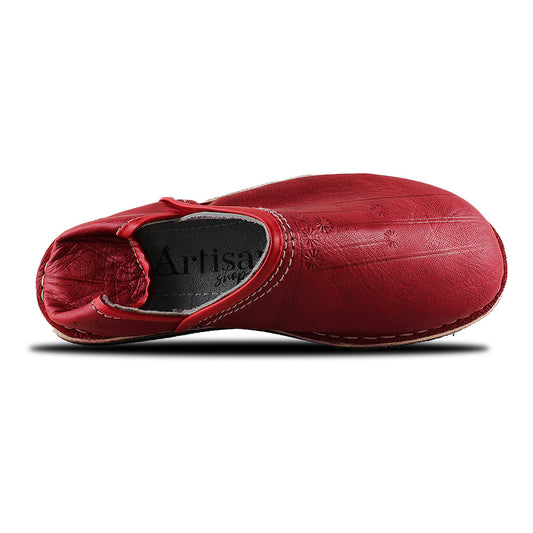 Scarlet Red Berber Leather Slipper