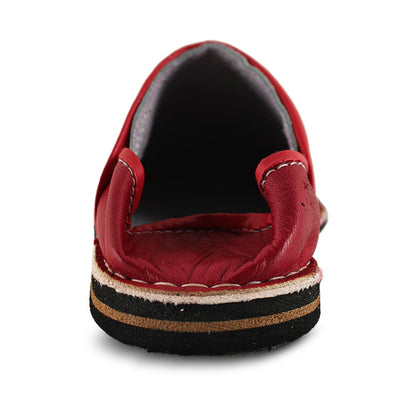 Scarlet Red Berber Leather Slipper
