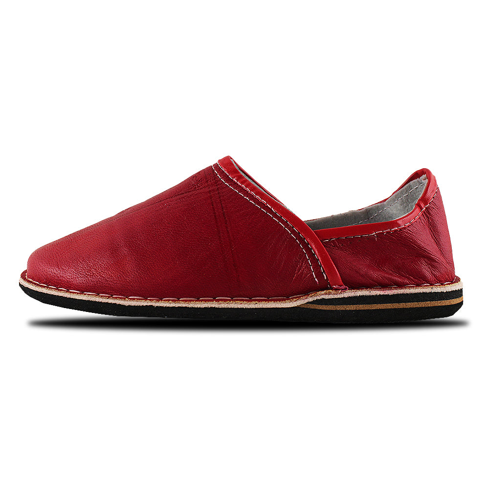 Scarlet Red Berber Leather Slipper