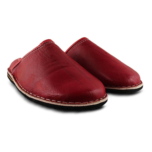 Scarlet Red Berber Leather Slipper