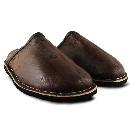 Cacao Brown Berber Leather Slipper