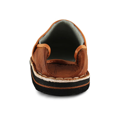 Bourbon Brown Berber Leather Slipper