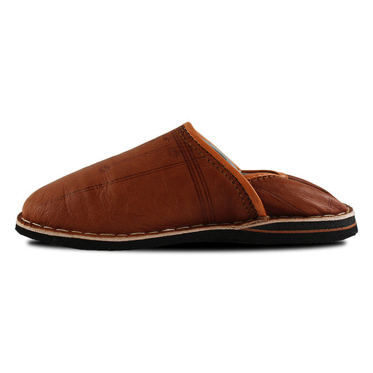 Bourbon Brown Berber Leather Slipper